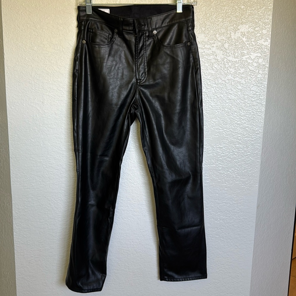 Gap Black leather high rise pants 2p